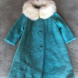 1950’s Wool Boucle coat with White Fox Collar